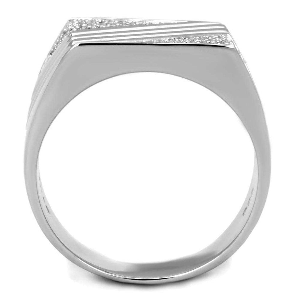 TS230 - Rhodium 925 Sterling Silver Ring with AAA Grade CZ in Clear - Alamode - Flyclothing LLC