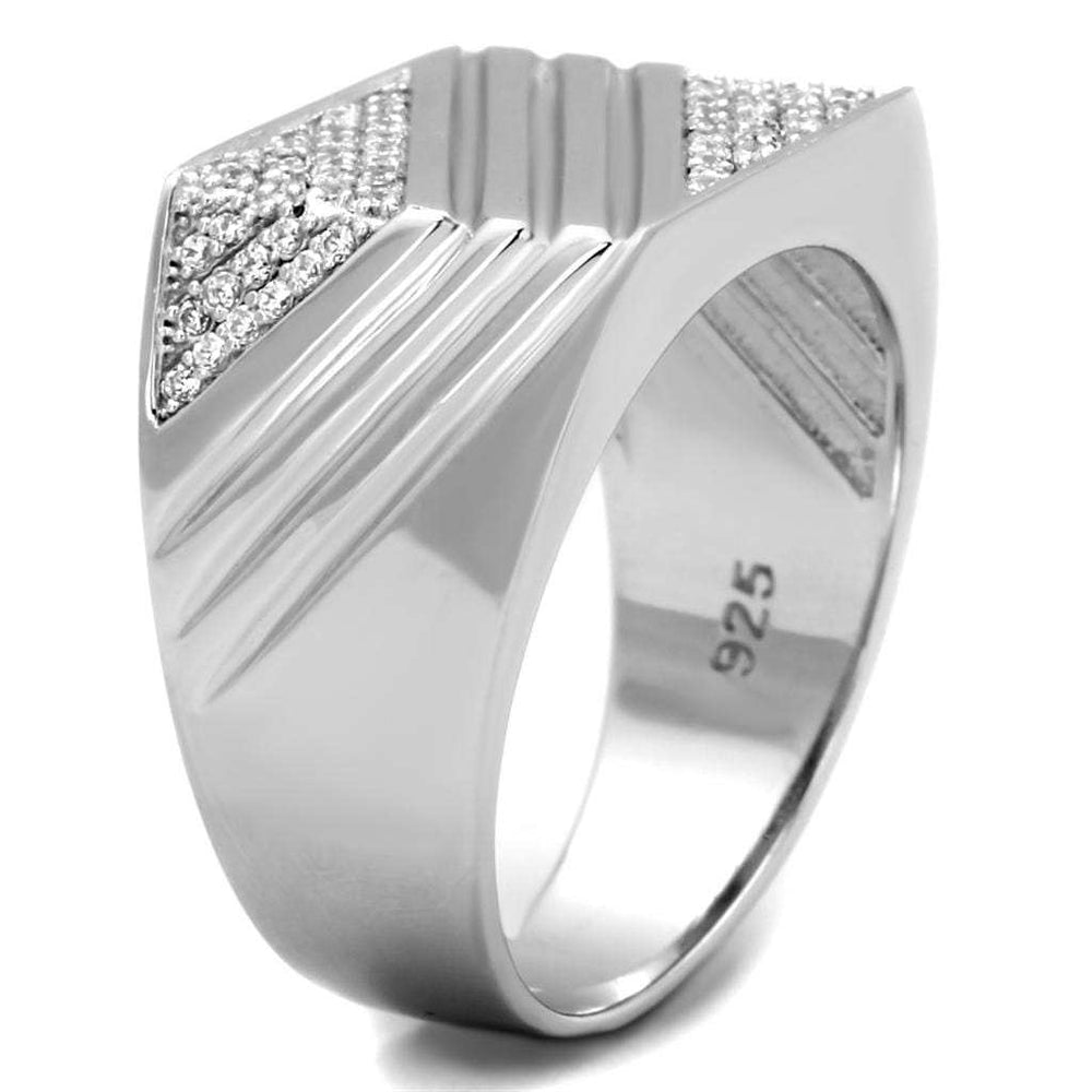 TS230 - Rhodium 925 Sterling Silver Ring with AAA Grade CZ in Clear - Alamode - Flyclothing LLC