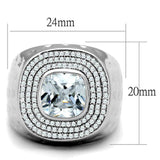 TS231 - Rhodium 925 Sterling Silver Ring with AAA Grade CZ in Clear - Alamode - Flyclothing LLC