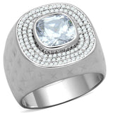 TS231 - Rhodium 925 Sterling Silver Ring with AAA Grade CZ in Clear - Alamode - Flyclothing LLC