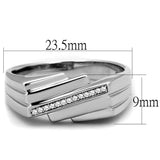 TS232 - Rhodium 925 Sterling Silver Ring with AAA Grade CZ in Clear - Alamode - Flyclothing LLC