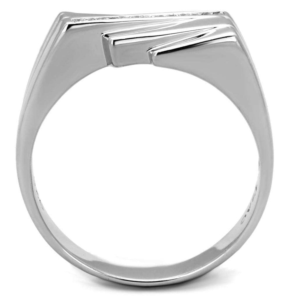 TS232 - Rhodium 925 Sterling Silver Ring with AAA Grade CZ in Clear - Alamode - Flyclothing LLC