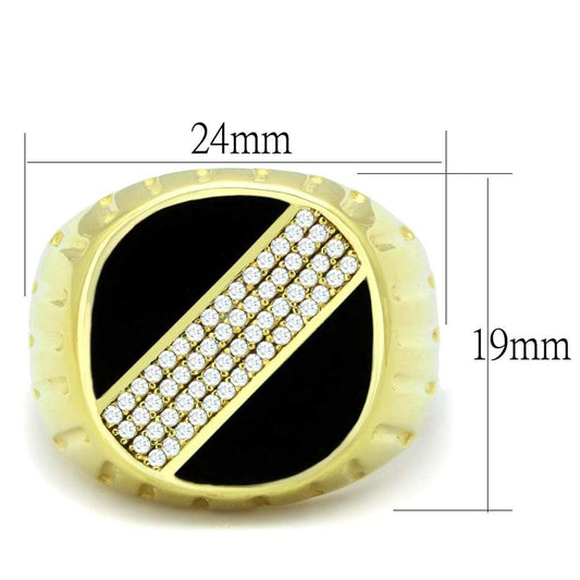 TS235 - Gold 925 Sterling Silver Ring with AAA Grade CZ in Clear - Alamode - Flyclothing LLC