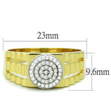 TS237 - Gold+Rhodium 925 Sterling Silver Ring with AAA Grade CZ in Clear - Alamode - Flyclothing LLC