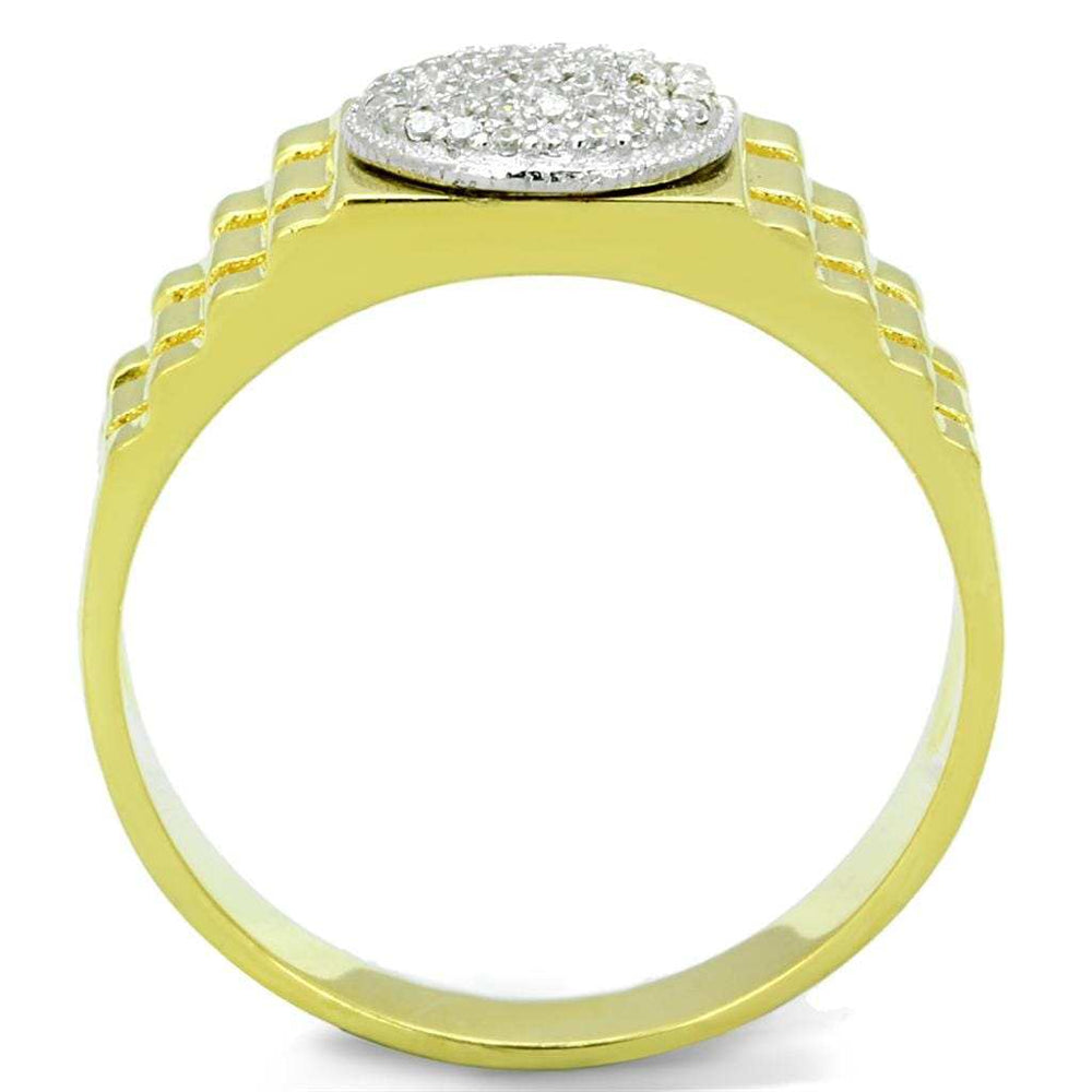 TS237 - Gold+Rhodium 925 Sterling Silver Ring with AAA Grade CZ in Clear - Alamode - Flyclothing LLC