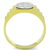TS237 - Gold+Rhodium 925 Sterling Silver Ring with AAA Grade CZ in Clear - Alamode - Flyclothing LLC