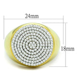 TS238 - Gold+Rhodium 925 Sterling Silver Ring with AAA Grade CZ in Clear - Alamode - Flyclothing LLC