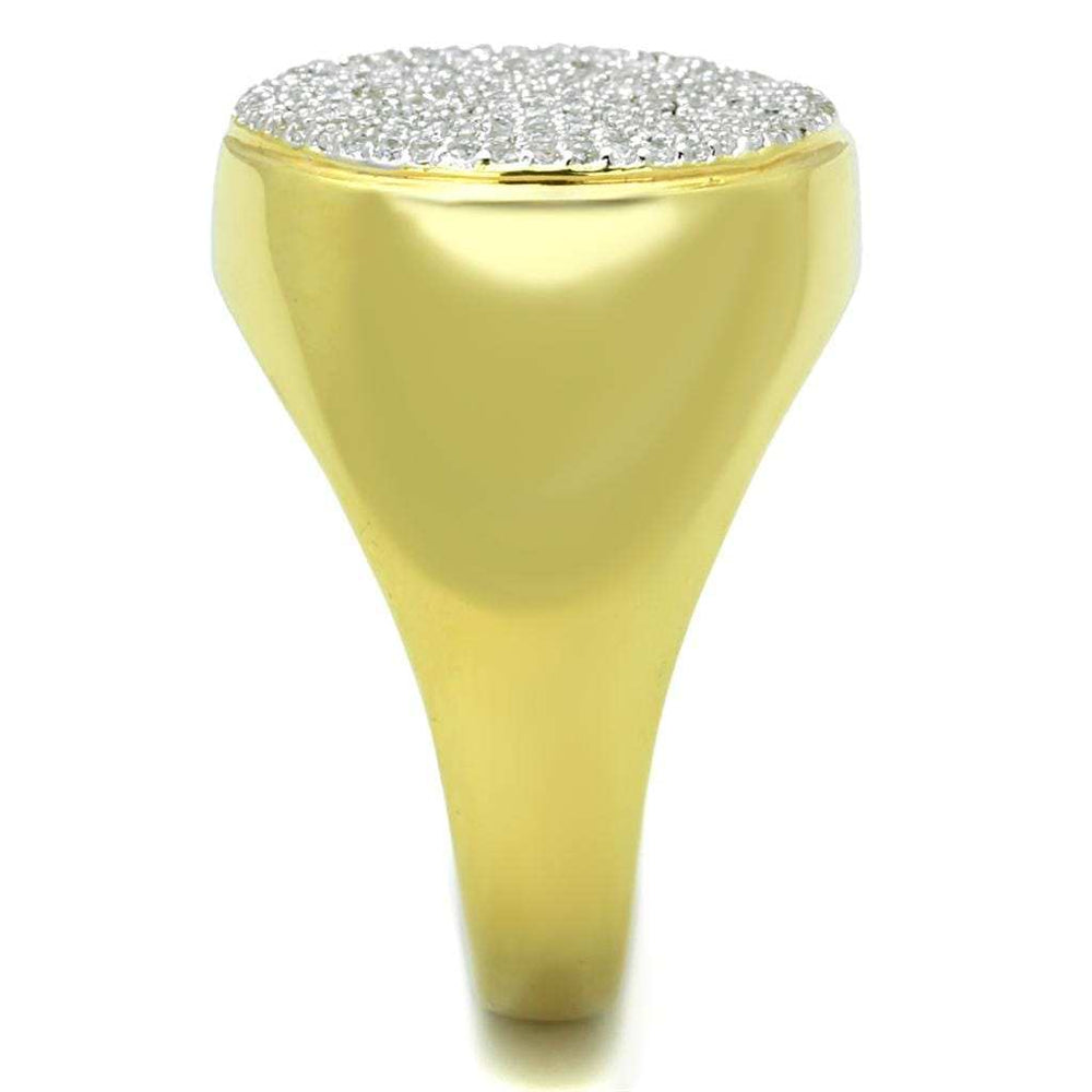 TS238 - Gold+Rhodium 925 Sterling Silver Ring with AAA Grade CZ in Clear - Alamode - Flyclothing LLC