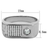 TS239 - Rhodium 925 Sterling Silver Ring with AAA Grade CZ in Clear - Alamode - Flyclothing LLC