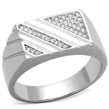 TS240 - Rhodium 925 Sterling Silver Ring with AAA Grade CZ in Clear - Alamode - Flyclothing LLC