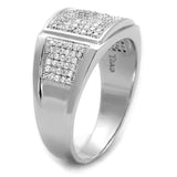 TS241 - Rhodium 925 Sterling Silver Ring with AAA Grade CZ in Clear - Alamode - Flyclothing LLC