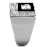 TS242 - Rhodium 925 Sterling Silver Ring with AAA Grade CZ in Clear - Alamode - Flyclothing LLC