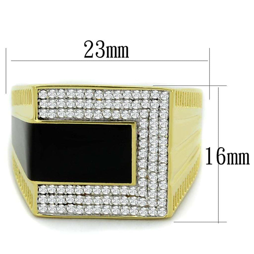 TS245 - Gold+Rhodium 925 Sterling Silver Ring with AAA Grade CZ in Clear - Alamode - Flyclothing LLC