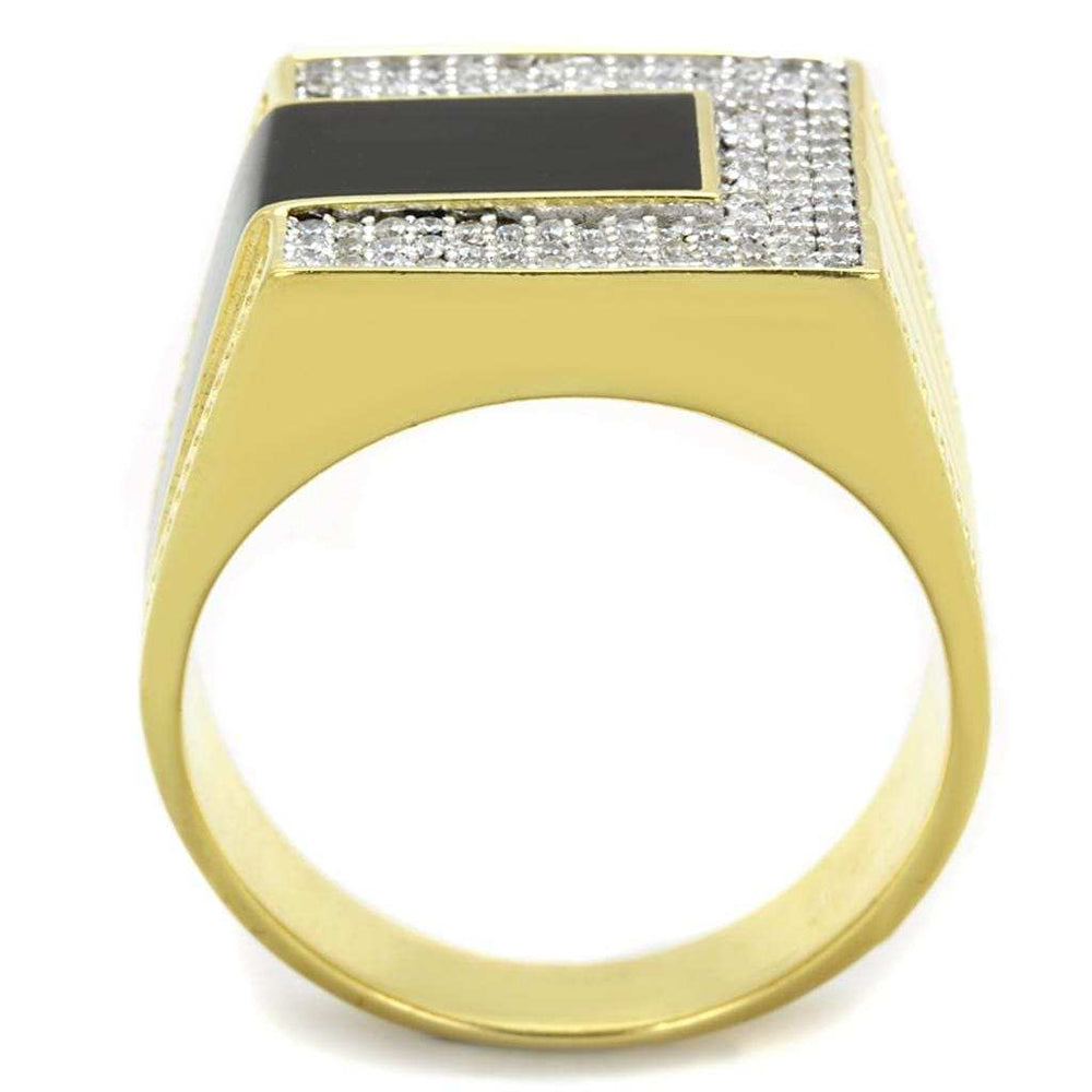 TS245 - Gold+Rhodium 925 Sterling Silver Ring with AAA Grade CZ in Clear - Alamode - Flyclothing LLC