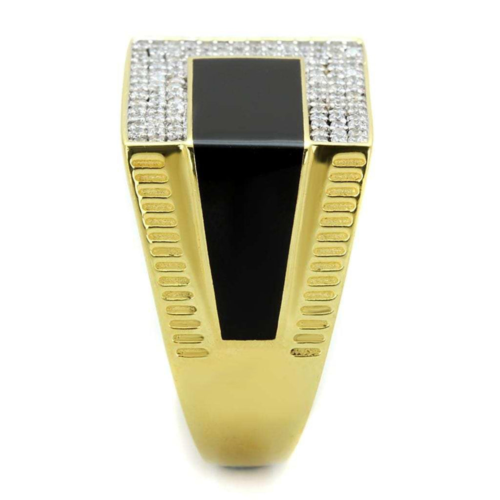 TS245 - Gold+Rhodium 925 Sterling Silver Ring with AAA Grade CZ in Clear - Alamode - Flyclothing LLC