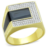 TS245 - Gold+Rhodium 925 Sterling Silver Ring with AAA Grade CZ in Clear - Alamode - Flyclothing LLC