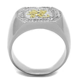 TS246 - Reverse Two-Tone 925 Sterling Silver Ring with AAA Grade CZ in Clear - Alamode - Flyclothing LLC
