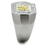 TS246 - Reverse Two-Tone 925 Sterling Silver Ring with AAA Grade CZ in Clear - Alamode - Flyclothing LLC