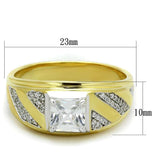 TS247 - Gold+Rhodium 925 Sterling Silver Ring with AAA Grade CZ in Clear - Alamode - Flyclothing LLC