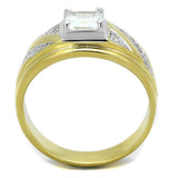 TS247 - Gold+Rhodium 925 Sterling Silver Ring with AAA Grade CZ in Clear - Alamode - Flyclothing LLC