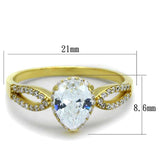 TS248 - Gold 925 Sterling Silver Ring with AAA Grade CZ in Clear - Alamode - Flyclothing LLC