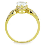 TS248 - Gold 925 Sterling Silver Ring with AAA Grade CZ in Clear - Alamode - Flyclothing LLC