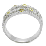 TS251 - Reverse Two-Tone 925 Sterling Silver Ring with AAA Grade CZ in Clear - Alamode - Flyclothing LLC