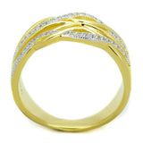 TS253 - Gold+Rhodium 925 Sterling Silver Ring with AAA Grade CZ in Clear - Alamode - Flyclothing LLC