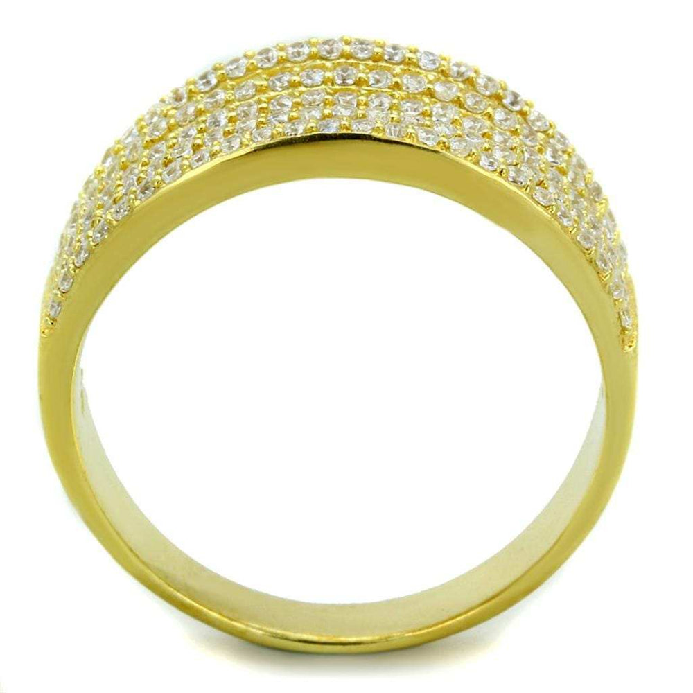 TS254 - Gold 925 Sterling Silver Ring with AAA Grade CZ in Clear - Alamode - Flyclothing LLC