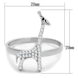 TS255 - Rhodium 925 Sterling Silver Ring with AAA Grade CZ in Clear - Alamode - Flyclothing LLC