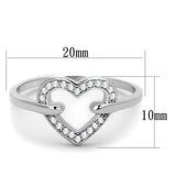 TS256 - Rhodium 925 Sterling Silver Ring with AAA Grade CZ in Clear - Alamode - Flyclothing LLC