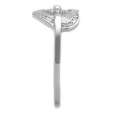 TS256 - Rhodium 925 Sterling Silver Ring with AAA Grade CZ in Clear - Alamode - Flyclothing LLC