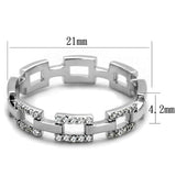 TS257 - Rhodium 925 Sterling Silver Ring with AAA Grade CZ in Clear - Alamode - Flyclothing LLC