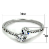 TS258 - Rhodium 925 Sterling Silver Ring with AAA Grade CZ in Clear - Alamode - Flyclothing LLC