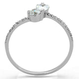 TS258 - Rhodium 925 Sterling Silver Ring with AAA Grade CZ in Clear - Alamode - Flyclothing LLC