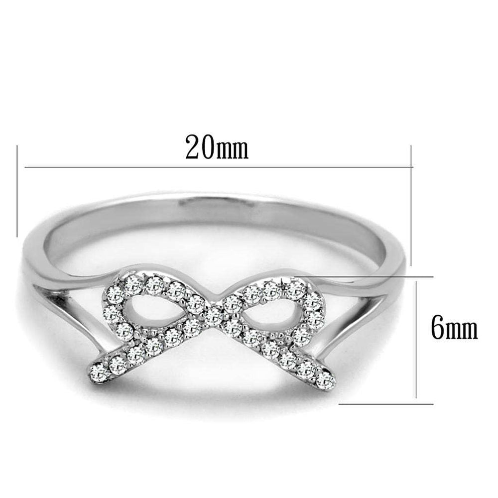 TS259 - Rhodium 925 Sterling Silver Ring with AAA Grade CZ in Clear - Alamode - Flyclothing LLC