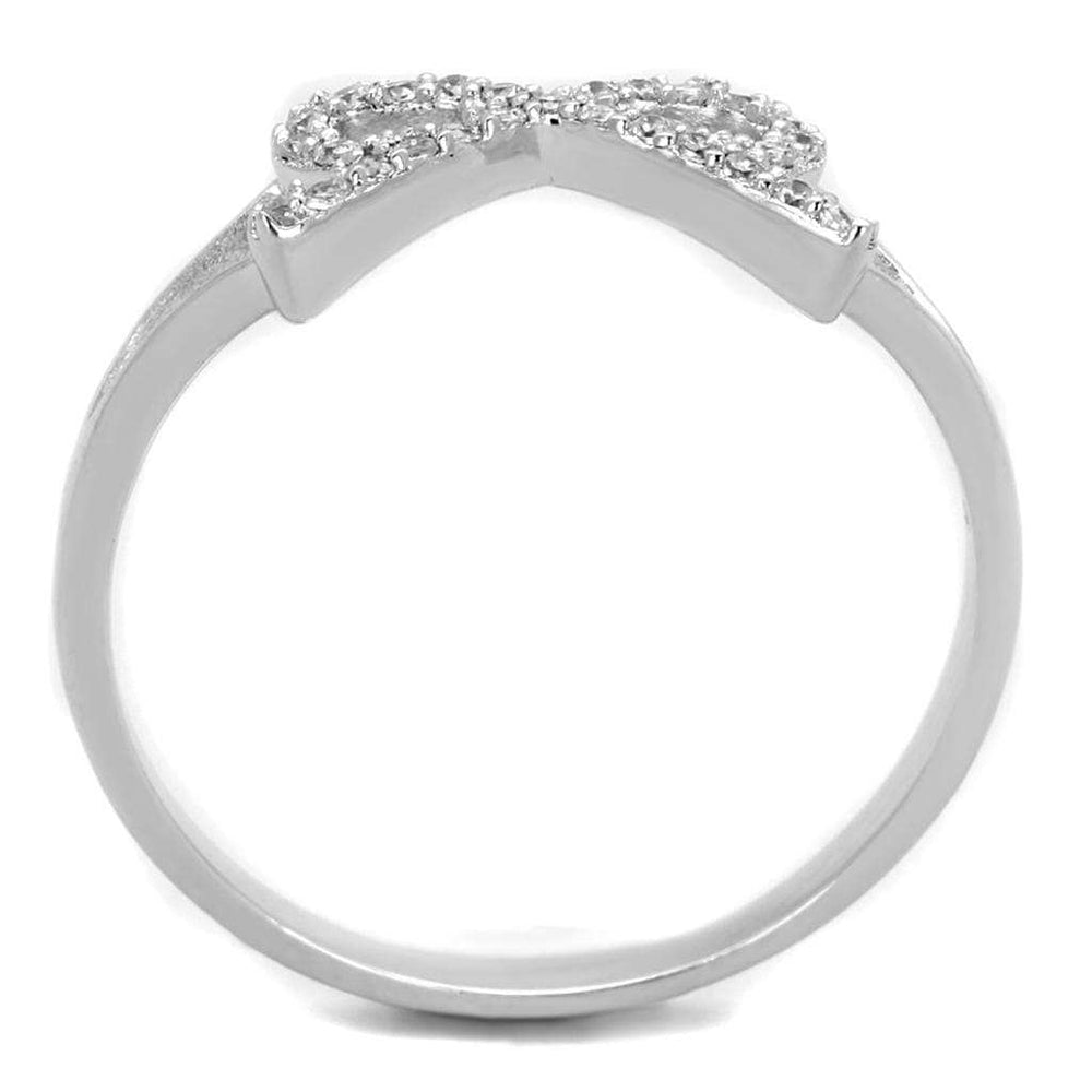 TS259 - Rhodium 925 Sterling Silver Ring with AAA Grade CZ in Clear - Alamode - Flyclothing LLC