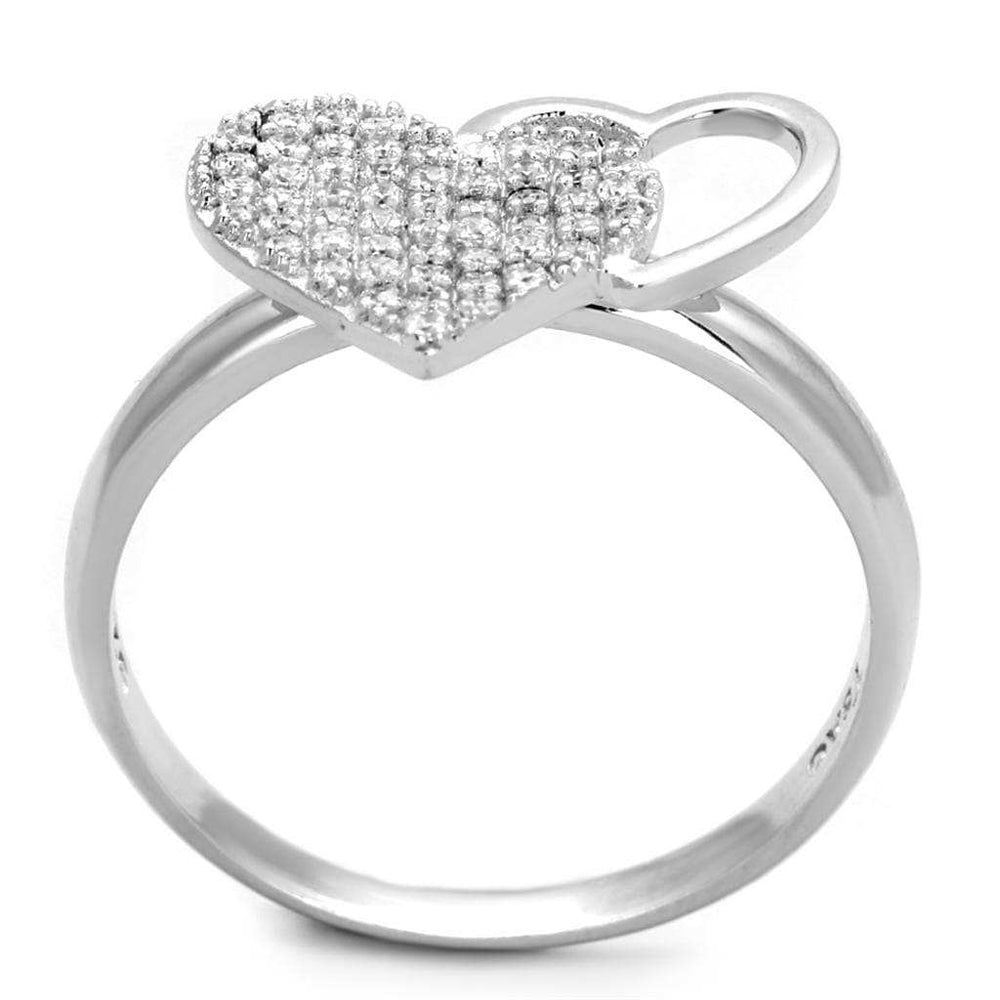 TS260 - Rhodium 925 Sterling Silver Ring with AAA Grade CZ in Clear - Alamode - Flyclothing LLC