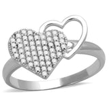 TS260 - Rhodium 925 Sterling Silver Ring with AAA Grade CZ in Clear - Alamode - Flyclothing LLC