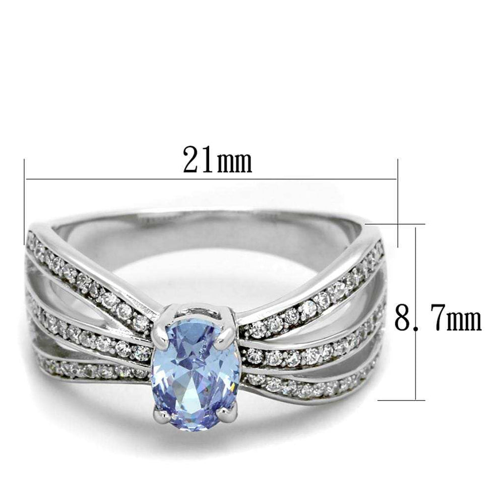 TS265 - Rhodium 925 Sterling Silver Ring with AAA Grade CZ in Light Amethyst - Alamode - Flyclothing LLC