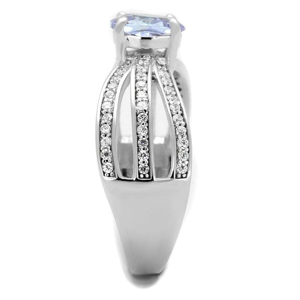 TS265 - Rhodium 925 Sterling Silver Ring with AAA Grade CZ in Light Amethyst - Alamode - Flyclothing LLC