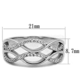 TS266 - Rhodium 925 Sterling Silver Ring with AAA Grade CZ in Clear - Alamode - Flyclothing LLC