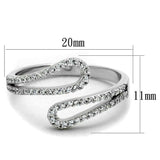 TS267 - Rhodium 925 Sterling Silver Ring with AAA Grade CZ in Clear - Alamode - Flyclothing LLC