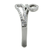 TS267 - Rhodium 925 Sterling Silver Ring with AAA Grade CZ in Clear - Alamode - Flyclothing LLC