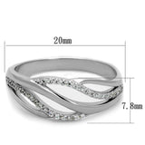 TS268 - Rhodium 925 Sterling Silver Ring with AAA Grade CZ in Clear - Alamode - Flyclothing LLC