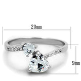 TS271 - Rhodium 925 Sterling Silver Ring with AAA Grade CZ in Clear - Alamode - Flyclothing LLC