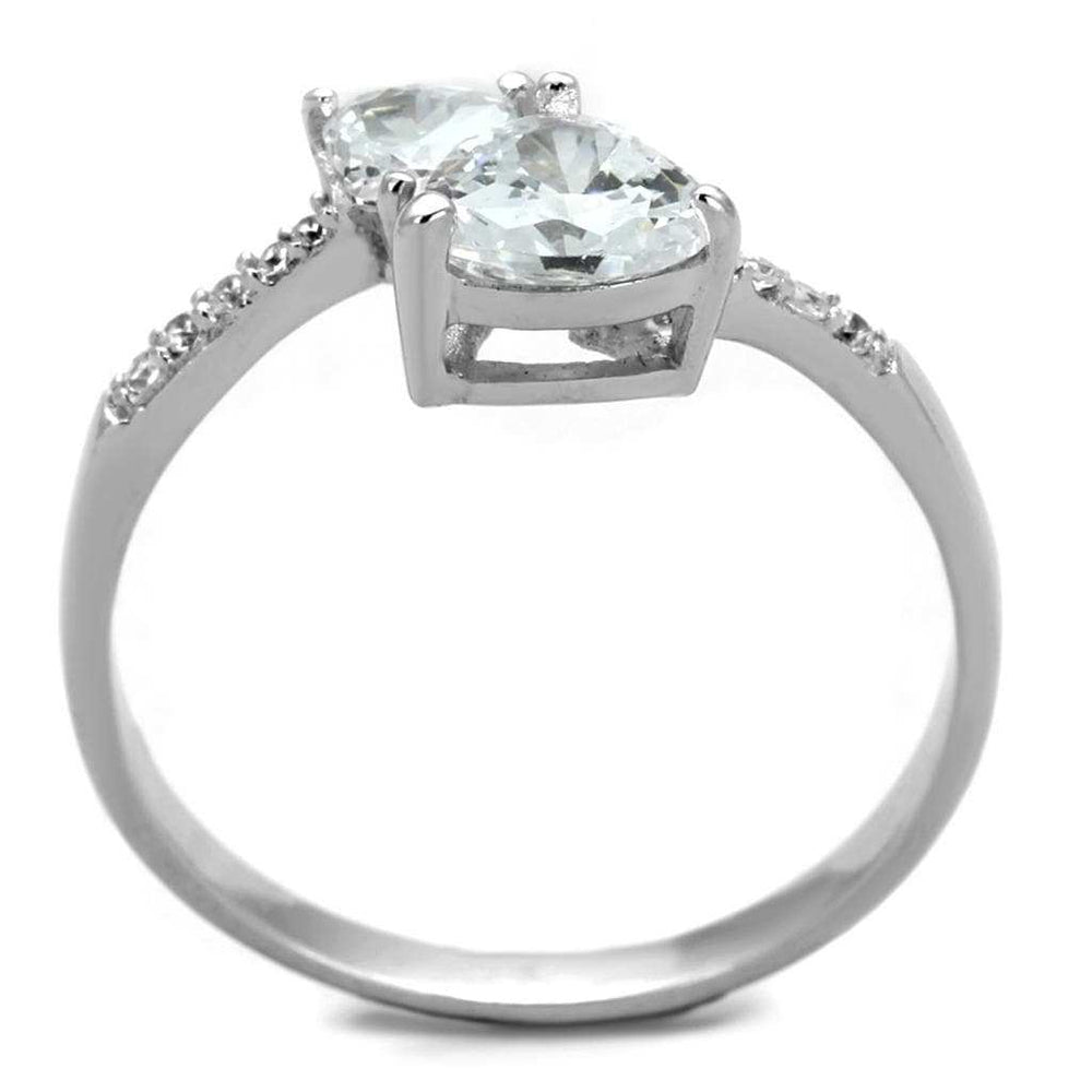 TS271 - Rhodium 925 Sterling Silver Ring with AAA Grade CZ in Clear - Alamode - Flyclothing LLC