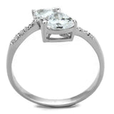 TS271 - Rhodium 925 Sterling Silver Ring with AAA Grade CZ in Clear - Alamode - Flyclothing LLC