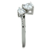 TS271 - Rhodium 925 Sterling Silver Ring with AAA Grade CZ in Clear - Alamode - Flyclothing LLC