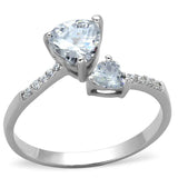 TS271 - Rhodium 925 Sterling Silver Ring with AAA Grade CZ in Clear - Alamode - Flyclothing LLC